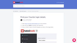 Find your Counter login details | Hate2wait Help Center | Help ...