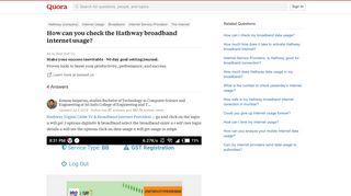 How to check the Hathway broadband internet usage - Quora