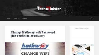 Change Hathway wifi Password (for Technicolor Router) | TechMinister