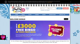 WELCOME BONUS | Payday Bingo