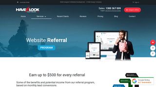 Website Referral Program - Earn big $$$ - Havealook Websites