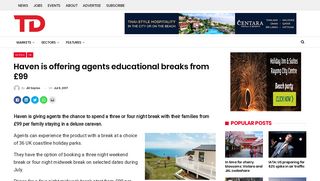 Haven is offering agents educational breaks from £99