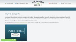 Owner Login | Meredith Lodging