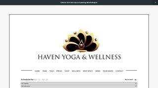 Class Schedule — Haven Yoga & Wellness