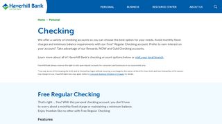 Checking | Haverhill Bank