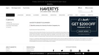Careers - Benefits - Havertys