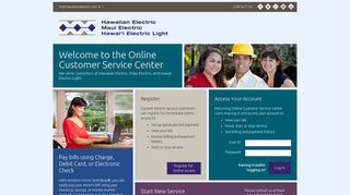 Login - Online Customer Service Center - Hawaiian Electric, Maui ...