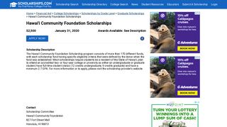 Hawaii Community Foundation Scholarships - Scholarships.com
