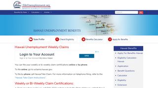 Hawaii Unemployment Weekly Claims - FileUnemployment.org