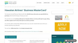 The Hawaiian Airlines® Business MasterCard® - Credit Card Insider