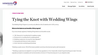 Tying the Knot with Wedding Wings - Hawaiian Airlines - Service