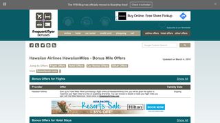 Frequent Flyer Bonuses | Hawaiian Airlines HawaiianMiles - Bonus ...