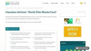 Hawaiian Airlines® World Elite MasterCard® - Credit Card Insider