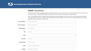 hawk-i Questions | Iowa Department of Human Services