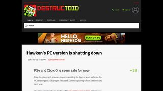 Hawken's PC version is shutting down - Destructoid