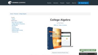 Hawkes Learning | Products | College Algebra