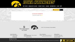 University of Iowa | Online Ticket Office | My Account