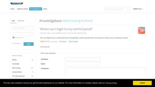 Where can I login to my control panel? - Hawk Host KnowledgeBase