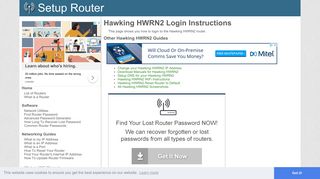 Login to Hawking HWRN2 Router - SetupRouter