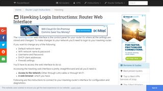Hawking Login: How to Access the Router Settings | RouterReset