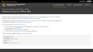 Retiree access to Office 365 | Information Technology Services
