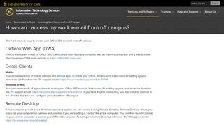 How can I access my work e-mail from off campus? | Information ...