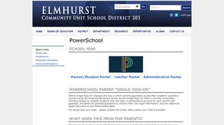 Elmhurst Community Unit School District 205: PowerSchool