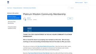 Platinum Wisdom Community Membership – Hay House