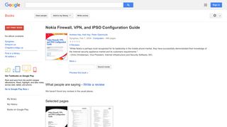 Nokia Firewall, VPN, and IPSO Configuration Guide - Google Books Result