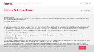 Terms & Conditions - hayu | Reality On-Demand