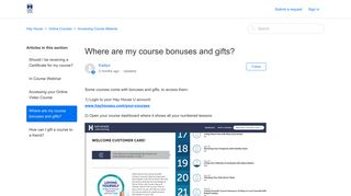 Where are my course bonuses and gifts? – Hay House