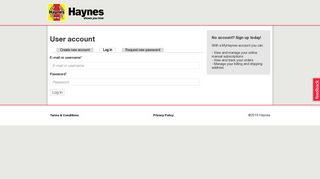 My Haynes: User account