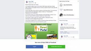 Hays CISD - Parent Portal Goes Live Today! You should be... | Facebook