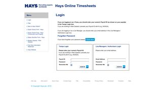 Timesheets - Hays