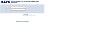 Login Page - Hays Connect