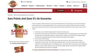 Earn Points and Save 5% on Groceries | Hays Supermarket