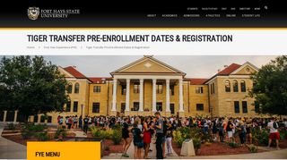 Tiger Transfer Pre-Enrollment Dates & Registration - Fort Hays State ...