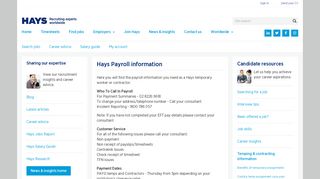 Hays payroll information | Hays