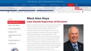 Meet Alan Hays - Alan Hays, Supervisor of Elections