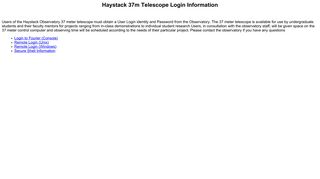 Haystack Login Information