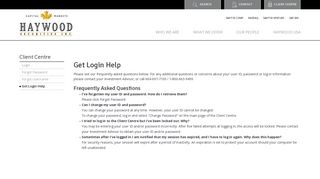 Get login help - Haywood Securities