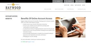 Account Access Benefits - Haywood Securities