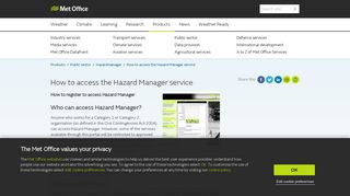 How to access the Hazard Manager service - Met Office