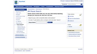 Bill Payee Search - RBC Royal Bank