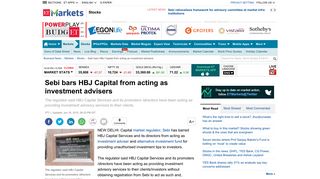 Sebi bars HBJ Capital from acting as investment advisers - The ...