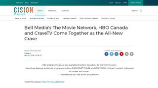 Bell Media's The Movie Network, HBO Canada and ... - PR Newswire