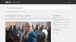 Streaming Game of Thrones on HBO GO – HBO GO