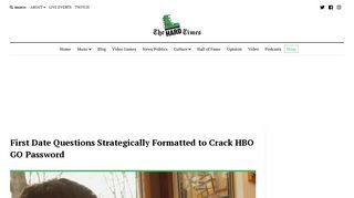 First Date Questions Strategically Formatted to Crack HBO GO Password