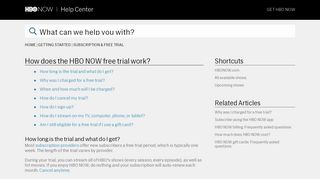 How does the HBO NOW free trial work? - HBO NOW | Help Center