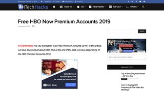 Free HBO Now Premium Accounts 2019 (100% Working) - iTech Hacks